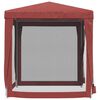 vidaXL Festtelt med 4 sidevegger av netting 2x2 m rød
