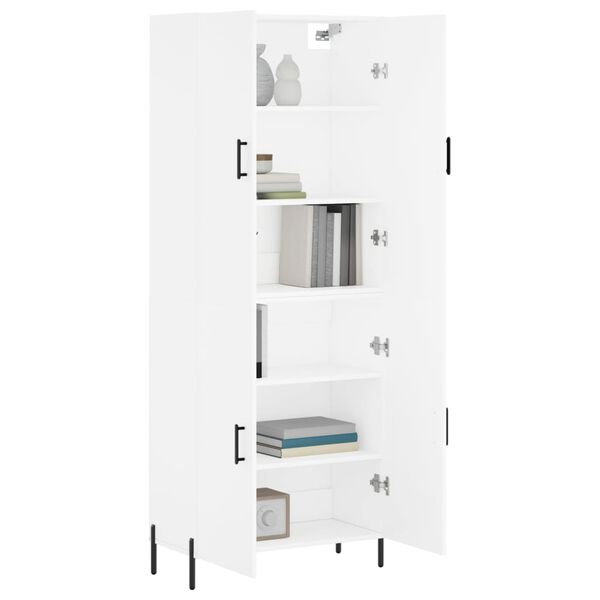 vidaXL Highboard hvit 69,5x34x180 cm konstruert tre