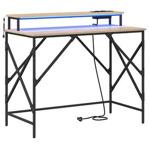 vidaXL Skrivebord Sonoma eik 100 x 50 x 86,5 cm Konstruert tre