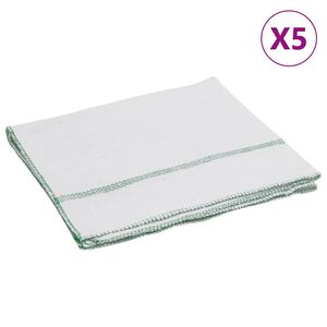vidaXL Pussekluter 5 stk hvit med gr&oslash;nne striper 50x60 cm