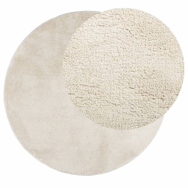vidaXL Teppe OVIEDO kort luv beige Ø 80 cm