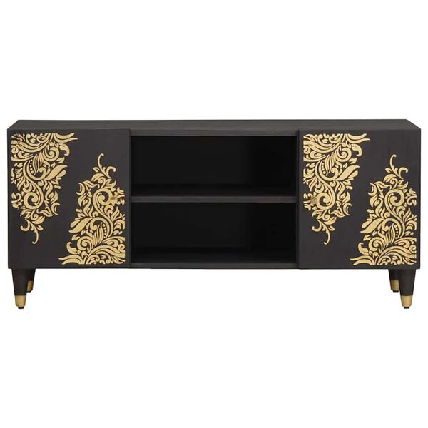 vidaXL TV-skap med hylle Svart 105 x 33 x 46 cm Massiv mango tre