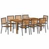 vidaXL Hage Spisegruppe 9 pcs Svart Poly rattan