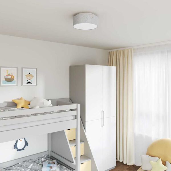 vidaXL Taklampe med s&oslash;kelys Gr&aring; 30 x 30 x 13,5 cm stoff