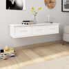 vidaXL Vegghylle med skuff hvit 88x26x18,5 cm konstruert tre