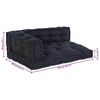 vidaXL Sofa pute 3 pcs Antrasitt stoff