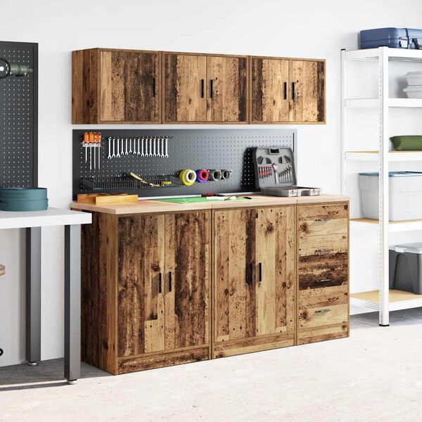 vidaXL Garasje veggskap 2 stk gammelt tre konstruert tre