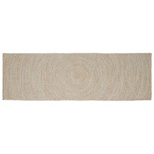 vidaXL Omr&aring;deteppet Naturlig og Hvit 60 x 250 cm Jute