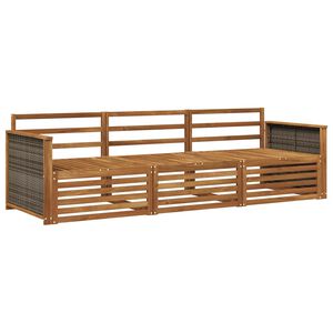 vidaXL Utend&oslash;rs sofa-sett 3 pcs Naturlig Solid akasietre
