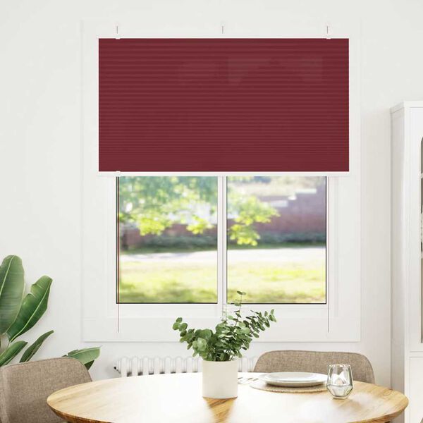 vidaXL Pliss&eacute;gardin Bordeaux R&oslash;d 110x150 cm Stoff Bredde 109,4 cm