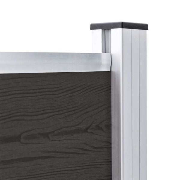 vidaXL Gjerdepanel WPC 180x105 cm svart