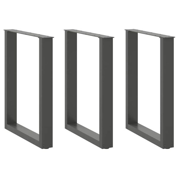 vidaXL Spisebordben U-formet 3 stk antrasitt 70 x (72-73) cm st&aring;l