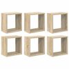 vidaXL Vegghyller kubeformet 6 stk sonoma eik 26x15x26 cm