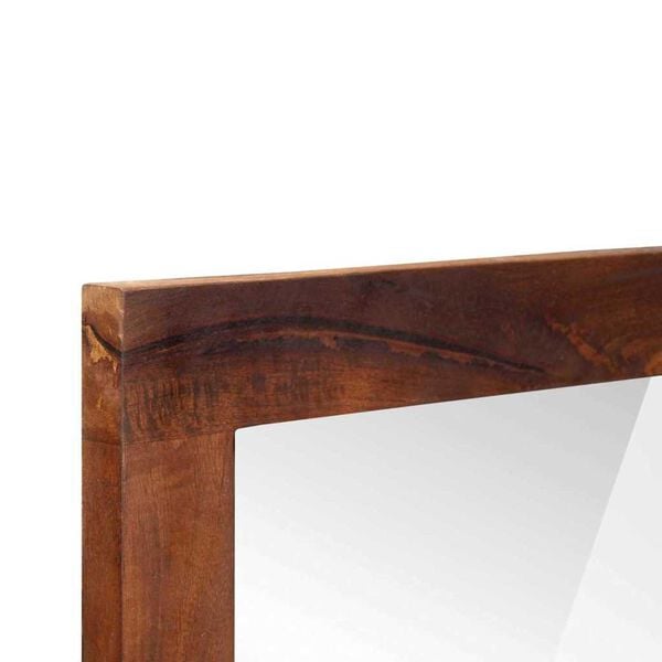 vidaXL Speil med speil brun og sølv 50 x 70 cm Solid mango tre, glass