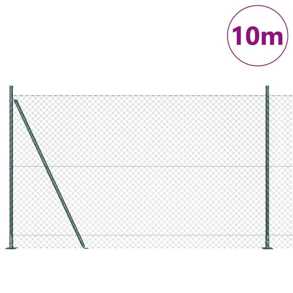 vidaXL Gjerdep&aring;le gr&oslash;nn 10 x 1,4 m (60 x 60 mm nett) St&aring;l og PVC