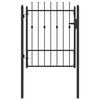 vidaXL Gjerdeport ASTEN 100 x 125 cm Metall Svart L&aring;sbar
