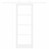 vidaXL Skyvedør ORKDAL Hvit 78 x 202 cm Massivt furutre og glass