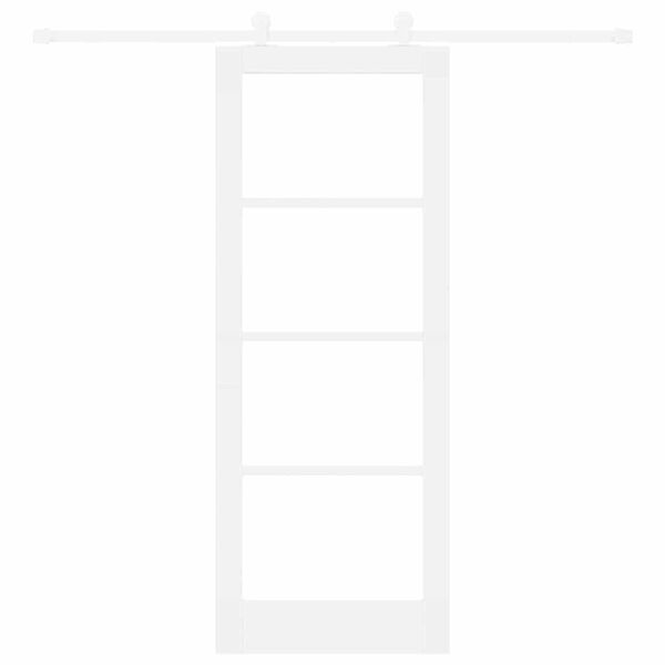vidaXL Skyvedør ORKDAL Hvit 78 x 202 cm Massivt furutre og glass
