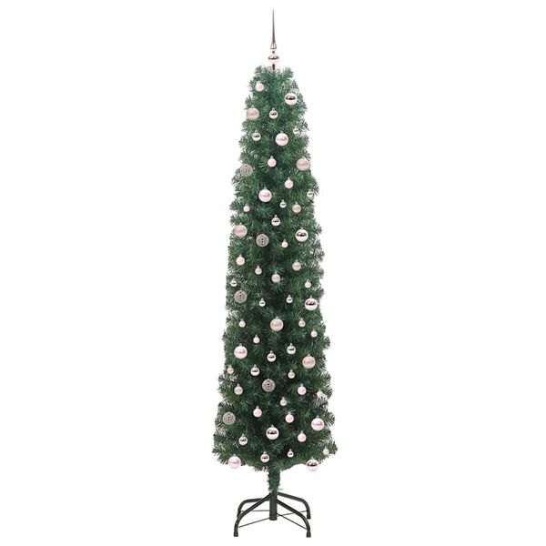 vidaXL Kunstig juletre med 300 LED gr&oslash;nn 240 cm PVC og st&aring;l og plast