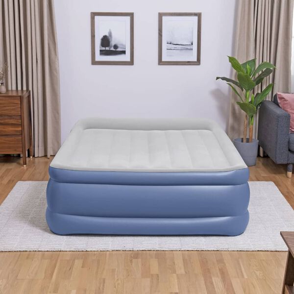 Bestway Luftmadrass Tritech 2 personer 203x152x56 cm blå og grå