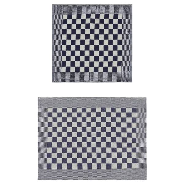 vidaXL Håndklesett 50 deler blå og hvit bomull