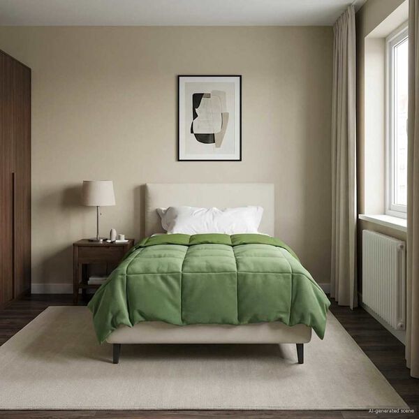 vidaXL Vinter Dynen Quilted gr&oslash;nn 155 x 200 cm Mikrofiber