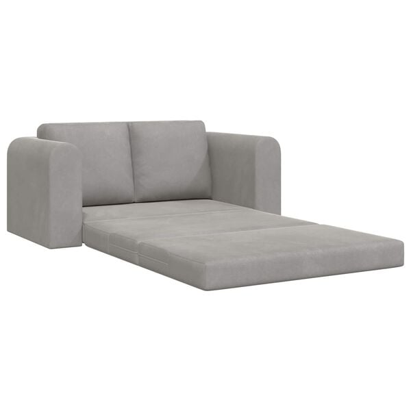 vidaXL Sammenleggbar Sofa seng Lysegr&aring; 148 x 71 x 83 cm Fl&oslash;yel