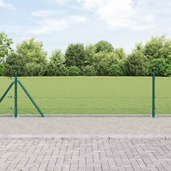 vidaXL Gjerdep&aring;le gr&oslash;nn 50 x 0,4 m (12 x 12 mm nett) St&aring;l og PVC
