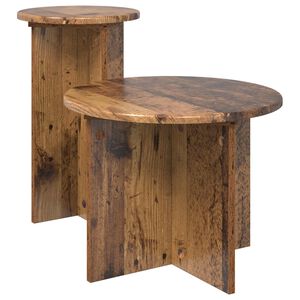 vidaXL Sidebordssett 2 stk. Gammelt tre &Oslash; 45 x 35 cm Konstruert tre