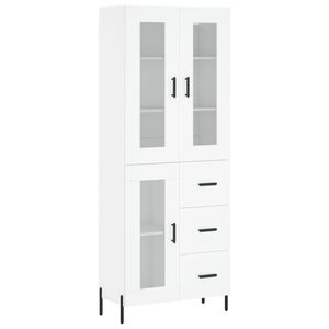 vidaXL Highboard hvit 69,5x34x180 cm konstruert tre