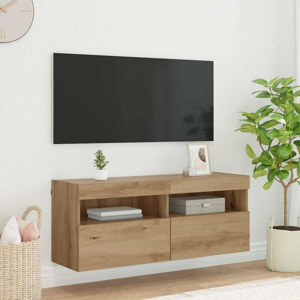 vidaXL TV Veggskap Artisan Eik 100 x 30 x 40 cm Konstruert tre