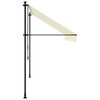 vidaXL Uttrekkbar markise kremhvit 300x150 cm stoff og st&aring;l