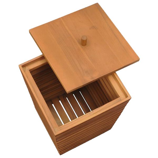 vidaXL Skittentøyskurv 30x30x45 cm heltre teak