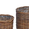 vidaXL Plantekurv med lagring 2 pcs Brun Kubu Rattan