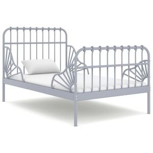 vidaXL Utvidbar sengeramme gr&aring; metall 80x130/200 cm