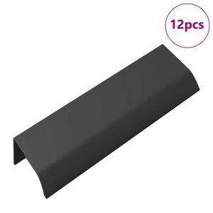 vidaXL H&aring;ndtak 12 pcs Svart 120 x 39.6 x 17 mm Aluminium