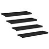 vidaXL Trappetrinn 4 stk. 100 x 25 x 2 cm Svart Massiv b&oslash;ketre