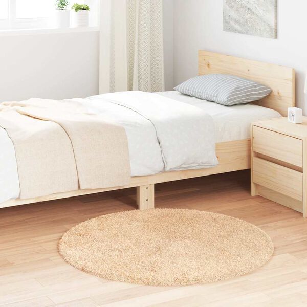 vidaXL Flossteppe med lang luv NAVARRA beige 100x100 cm polyester