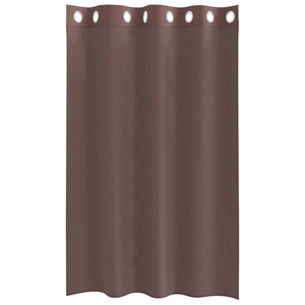 vidaXL Voilegardiner med grommets 2 stk brun 140x175 cm