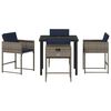 vidaXL Hage Spisegruppe med pute 5 pcs Grå Poly rattan
