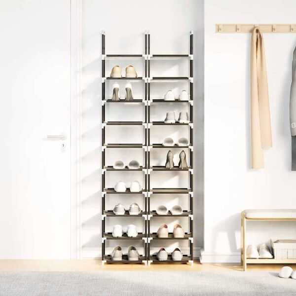 vidaXL Skohyller 2 stk 10-lags svart 33x33x174 cm ikke-vevd stoff