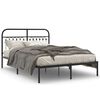 vidaXL Sengeramme i metall med hodegavl svart 135x190 cm