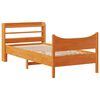 vidaXL Sengeramme med hodegavl voksbrun 100x200 cm heltre furu