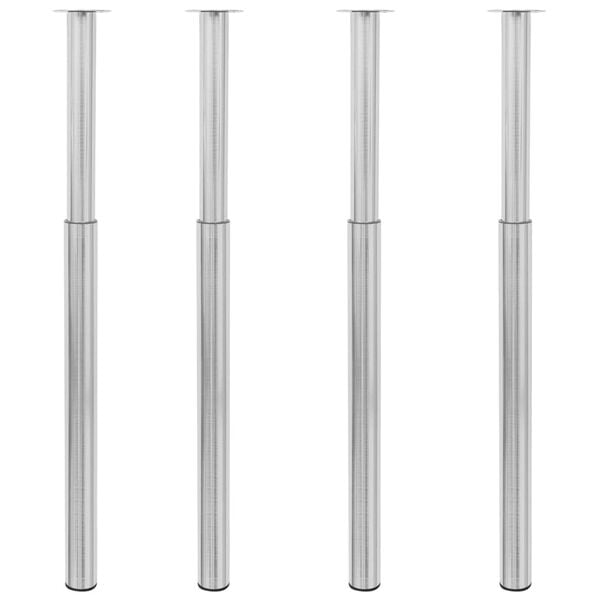 vidaXL Teleskopiske bordben 4 stk rustfritt stål 710 mm-1100 mm