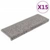 vidaXL Trappematter 15 stk 65x21x4 cm gr&aring; rektangul&aelig;r kant