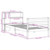 vidaXL Seng med bokhylle uten madrass 90x200 cm heltre furu