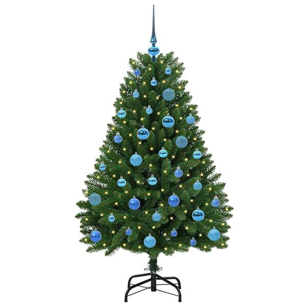 vidaXL Kunstig juletre med 150 LED gr&oslash;nn 150 cm PVC og metall
