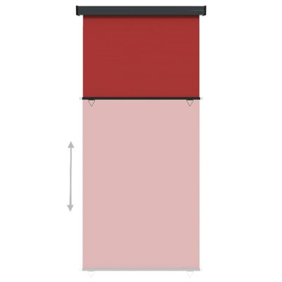 vidaXL Sidemarkise for balkong 122x250 cm rød