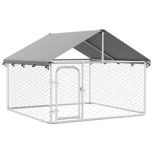 vidaXL Utend&oslash;rs hundeg&aring;rd med tak 200x200x150 cm