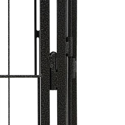 vidaXL Hundegrind med 22 paneler svart 50x100 cm pulverlakkert stål